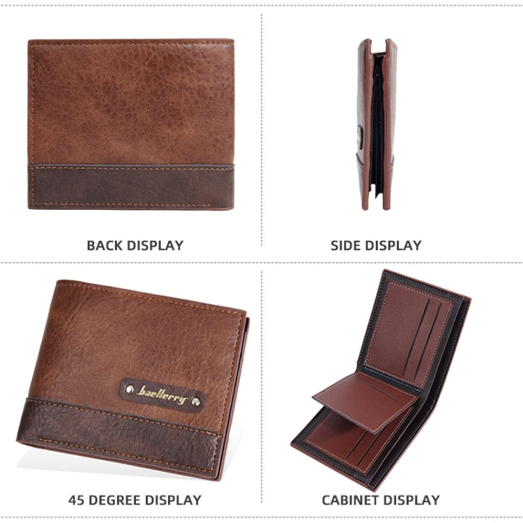 Baellerry DR112 RFID Anti-theft Splicing Horizontal Thin Zipper Wallet Card Holder