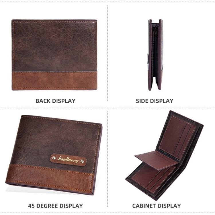 Baellerry DR112 RFID Anti-theft Splicing Horizontal Thin Zipper Wallet Card Holder