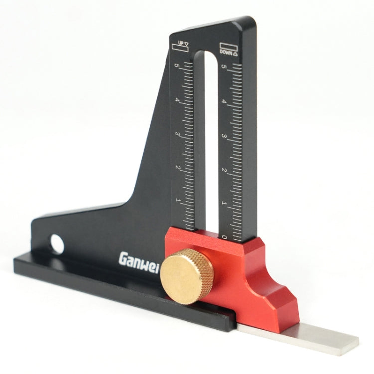 Ganwei Woodworking Height Gauge 0-50mm Aluminum Alloy Adjustable Tablesaw Depth Measuring Tool - Black