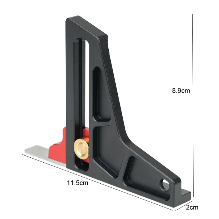 Ganwei Woodworking Height Gauge 0-50mm Aluminum Alloy Adjustable Tablesaw Depth Measuring Tool - Black