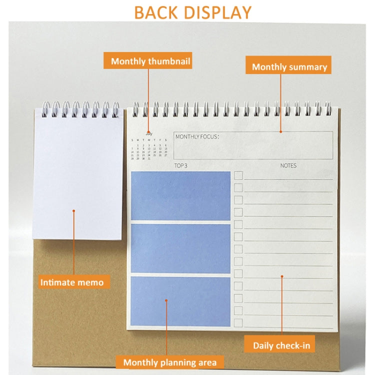 January 2025 To December 2025 English Desk Calendar With Storage Pocket, Label, Memo