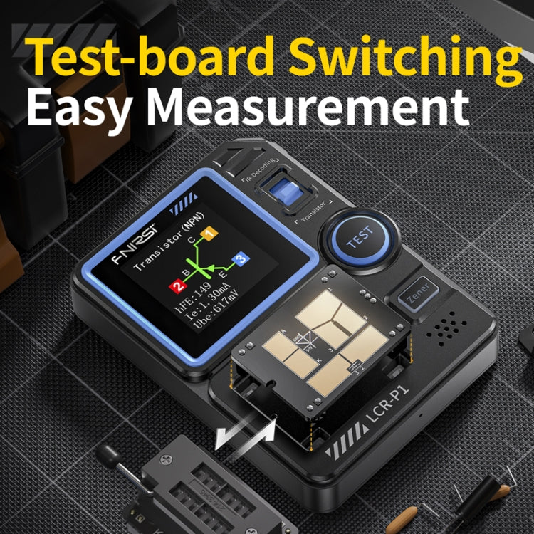 FNIRSI LCR-P1 Transistor Tester Multifunctional Electronic Component Inspection Tool - Black