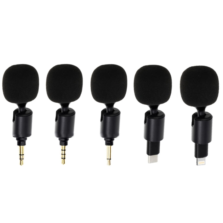 Mobile Phone Live Broadcast Microphone, Style: 3.5 Straight Head 4-section Plug  - Sponge Cover