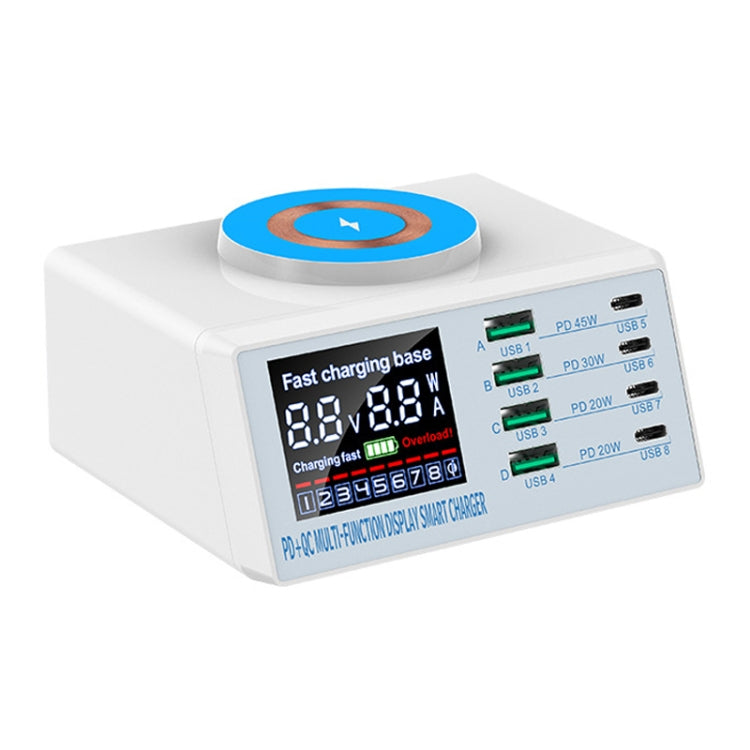X9M 9-in-1 110W USB+PD Smart Multi-ports QI Magnetic Wireless Charger, Spec: White EU Plug