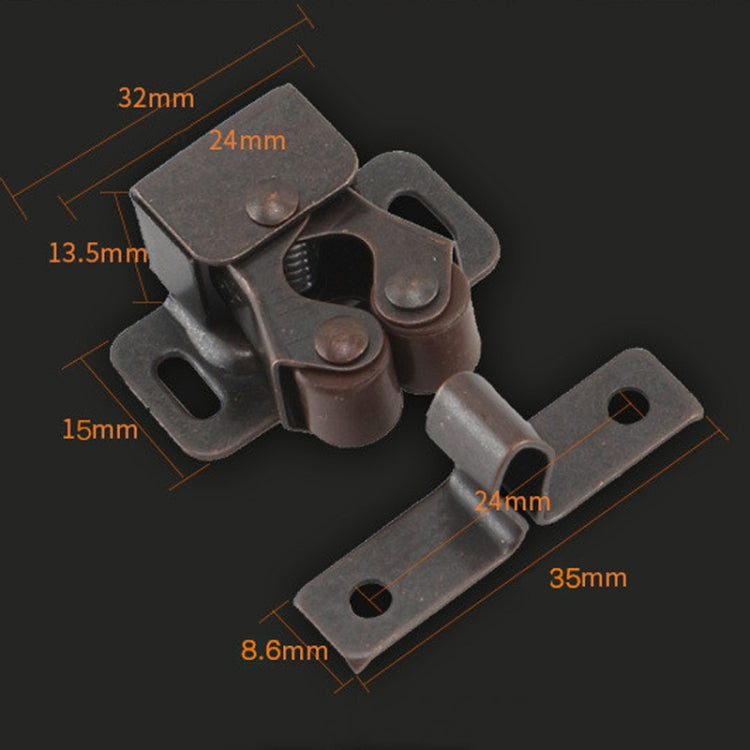 5pcs Antique Old- Style Short Foot Door Clip Buckle Household Closet Cabinet Door Catches, Style: Without Screw