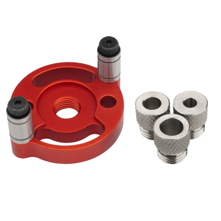 Woodworking Drill Locator Self Centering Dowelling Jig Hole Puncher Locator, Model: With 6/8/10mm Drill Sleeve  - Black