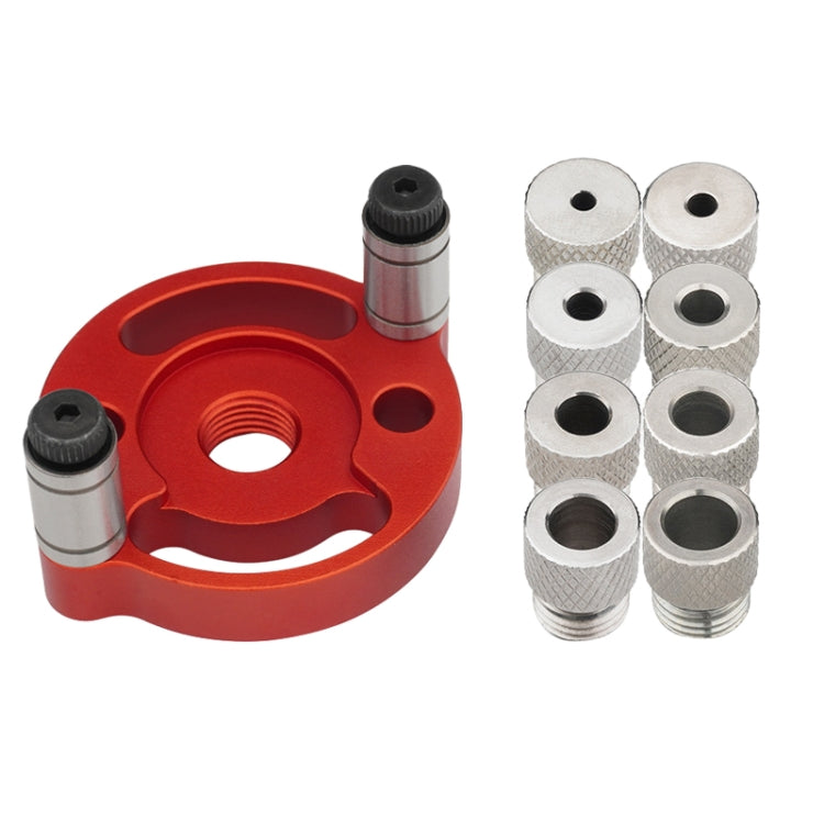 Woodworking Drill Locator Self Centering Dowelling Jig Hole Puncher Locator, Model: With 3-10mm Drill Sleeve  - Red