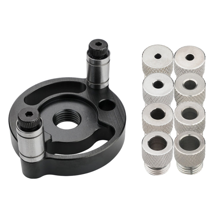 Woodworking Drill Locator Self Centering Dowelling Jig Hole Puncher Locator, Model: With 3-10mm Drill Sleeve  - Black