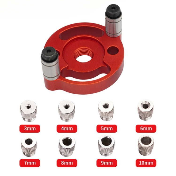Woodworking Drill Locator Self Centering Dowelling Jig Hole Puncher Locator, Model: With 3-10mm Drill Bit + Drill Sleeve  - Black