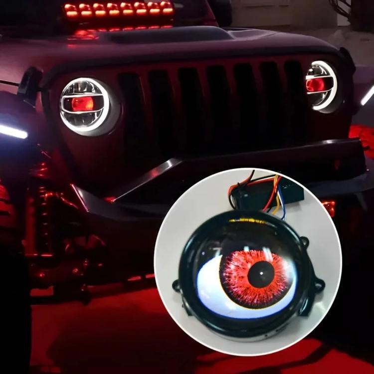 3-inch Car Motorcycle LED Demon Eye Light Modification - 23 Modes With Lens