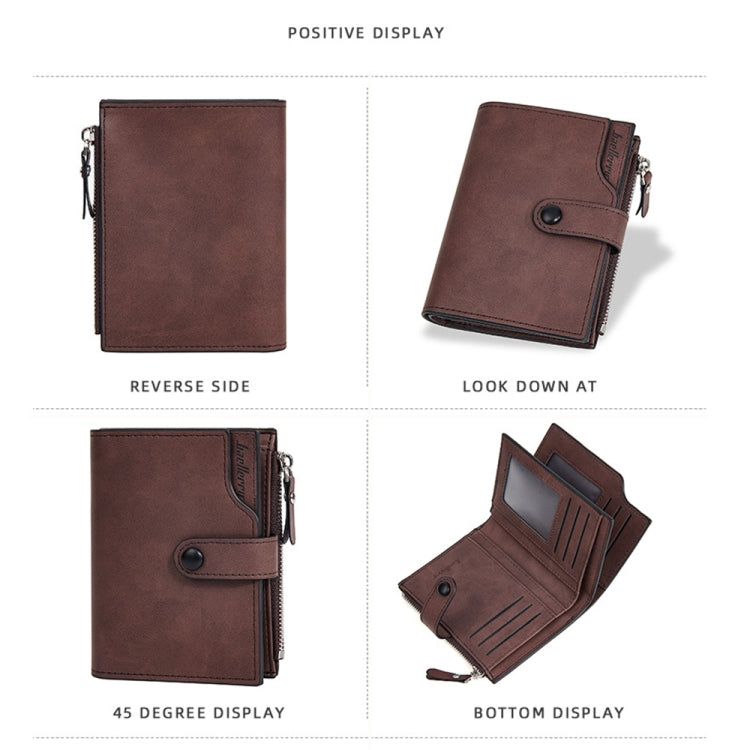 Baellerry D5113 RFID Anti-theft Tri-fold Zipper Short Wallet Coin Purse