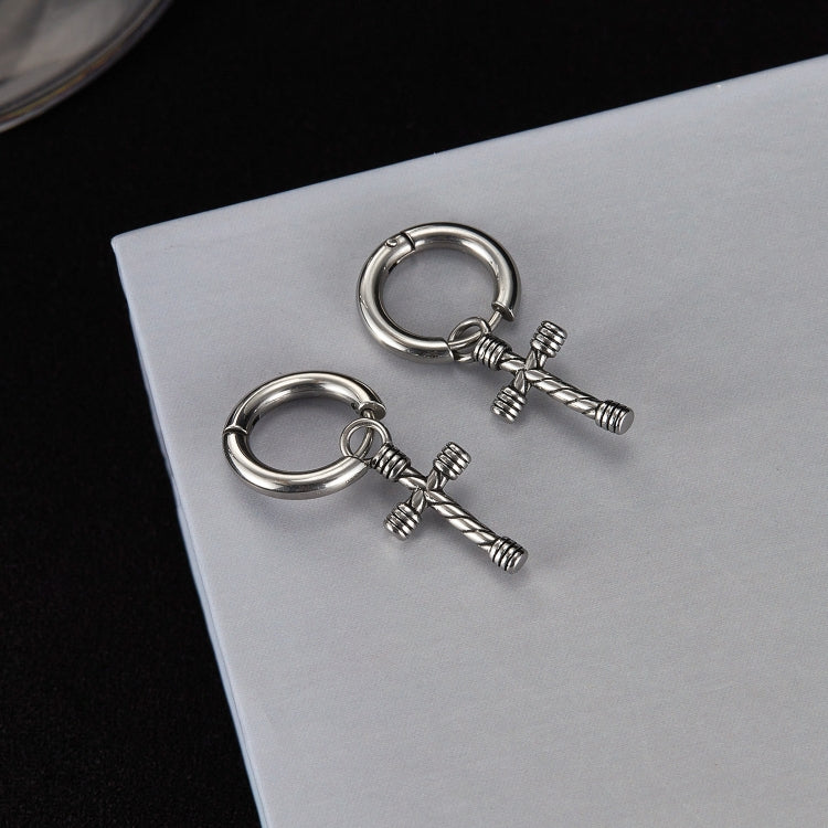 OPK GE934 1pair Personalized Stainless Steel Cross Earrings
