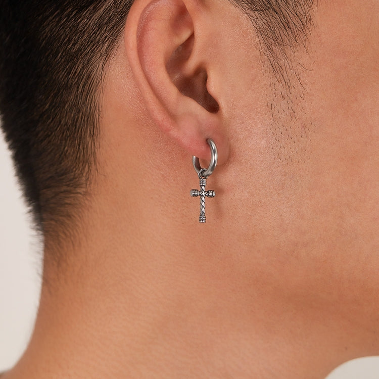 OPK GE934 1pair Personalized Stainless Steel Cross Earrings