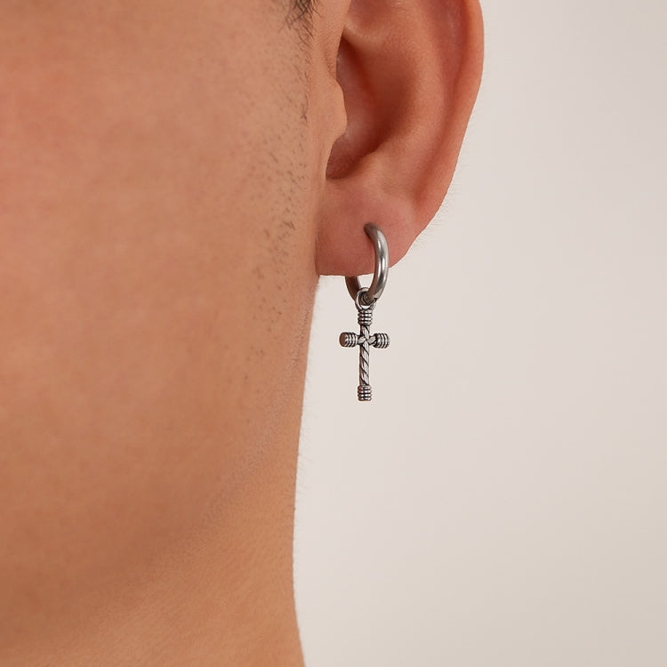 OPK GE934 1pair Personalized Stainless Steel Cross Earrings