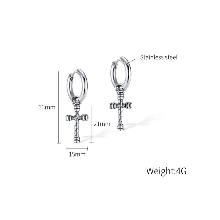OPK GE934 1pair Personalized Stainless Steel Cross Earrings