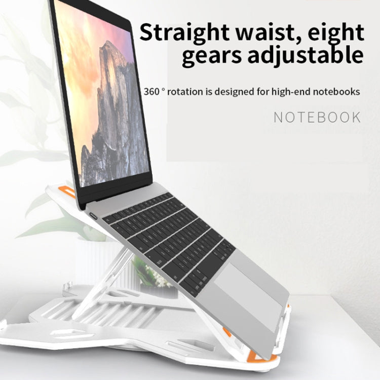 ICE COOREL E5 Laptop Folding And Lifting Cooling Bracket With Mobile Phone Holder White