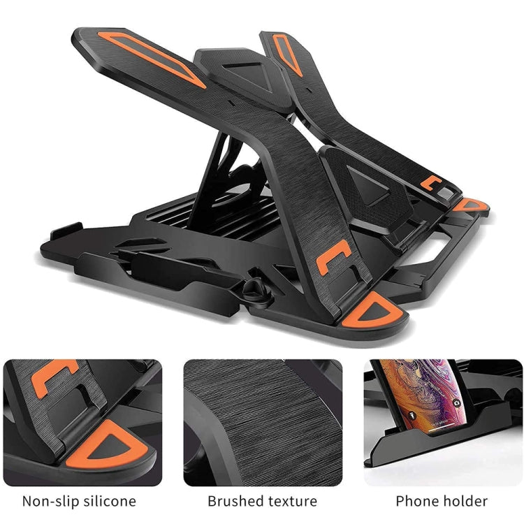 ICE COOREL E5 Laptop Folding And Lifting Cooling Bracket With Mobile Phone Holder White