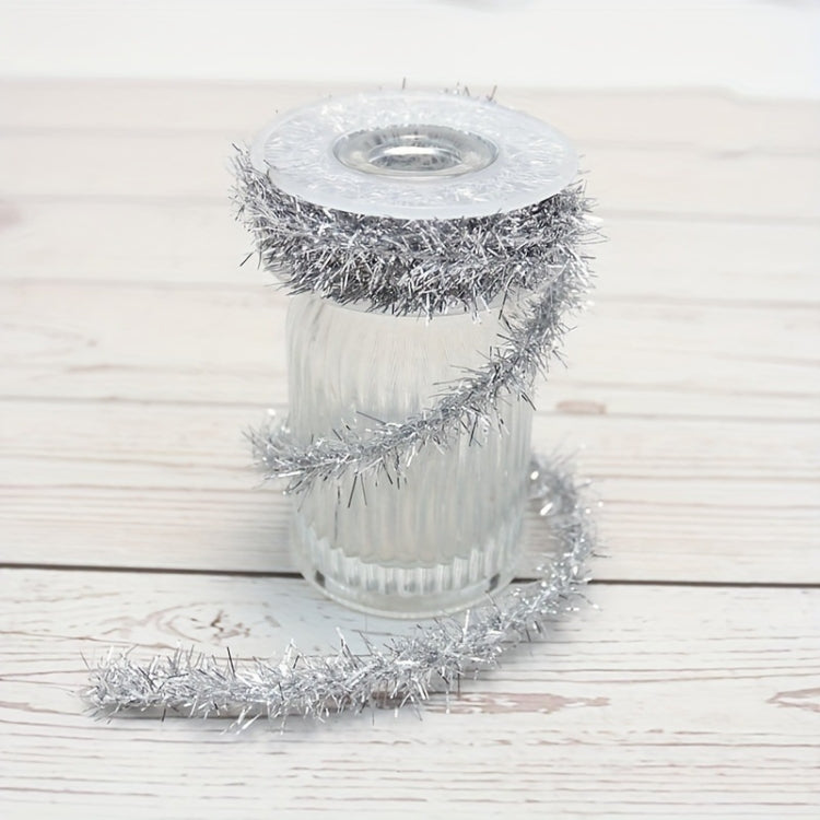2.8m /Roll Christmas Glitter Striped Ribbon Bow DIY Decorative Ribbon Gift Packaging Ribbon