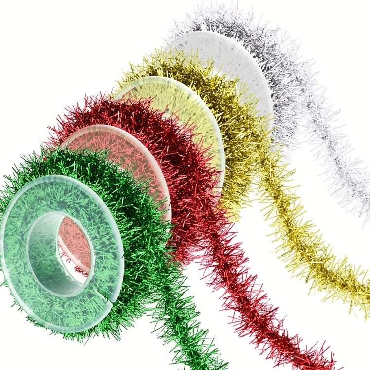 2.8m /Roll Christmas Glitter Striped Ribbon Bow DIY Decorative Ribbon Gift Packaging Ribbon