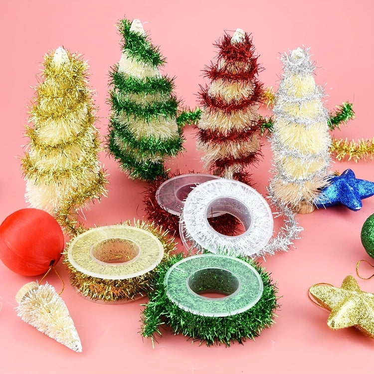 2.8m /Roll Christmas Glitter Striped Ribbon Bow DIY Decorative Ribbon Gift Packaging Ribbon