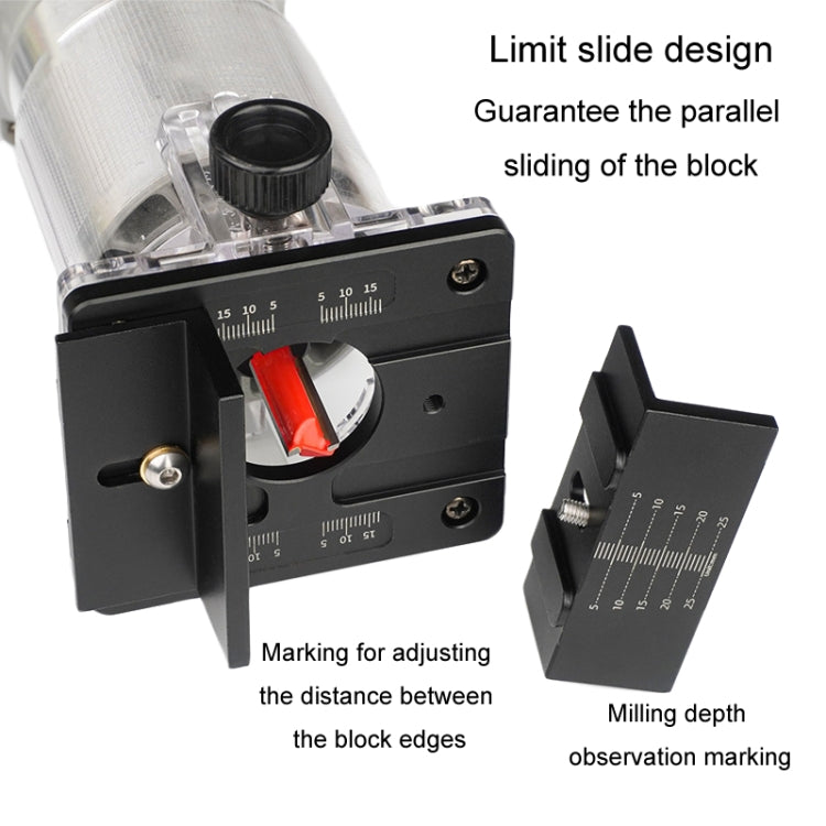 2 In 1 Woodworking Trimming Slotting Bracket Invisible Fasteners Wardrobe Opening Punching Locator With 11mm Milling Cutter