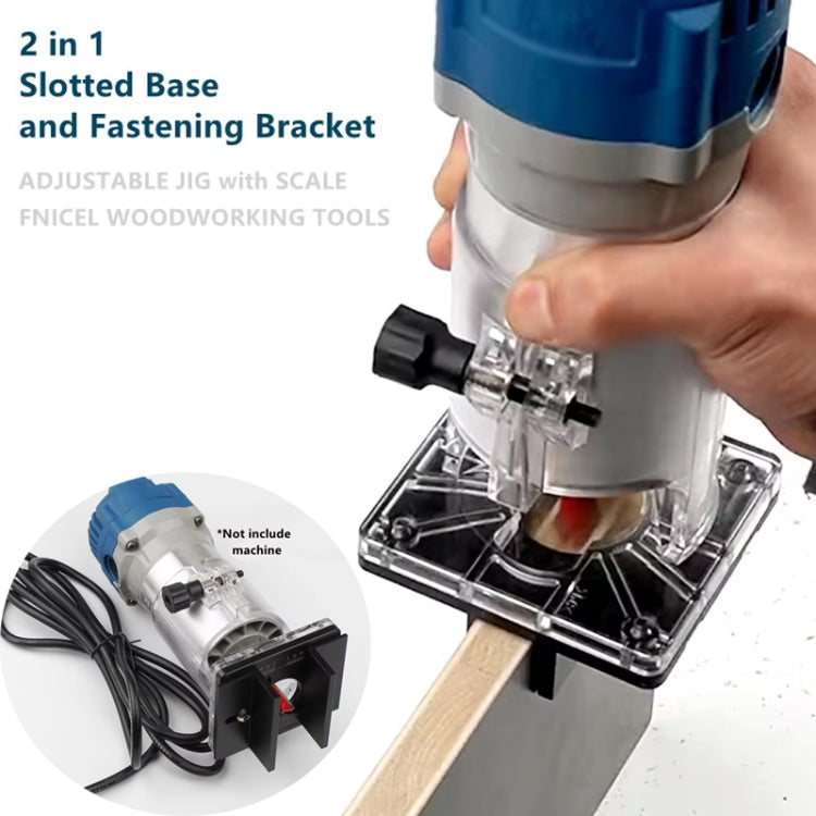 2 In 1 Woodworking Trimming Slotting Bracket Invisible Fasteners Wardrobe Opening Punching Locator With 11mm Milling Cutter