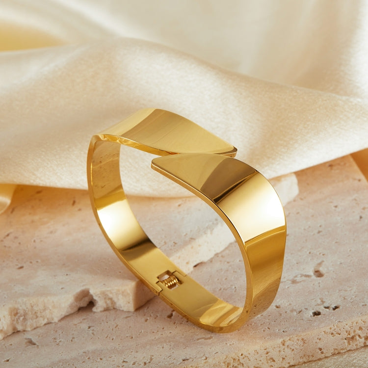 OPK GH1106 Stainless Steel Minimalist Glossy Bracelet - Gold