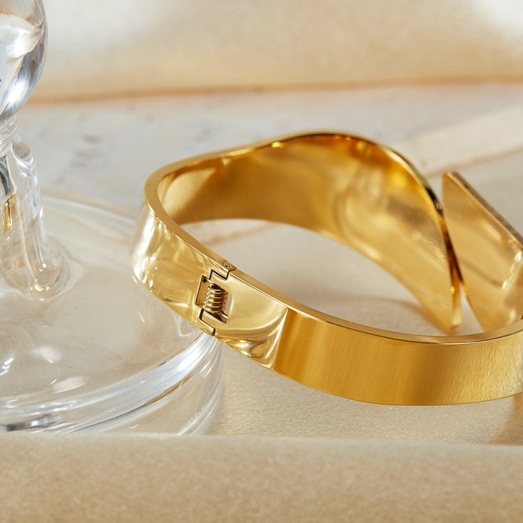 OPK GH1106 Stainless Steel Minimalist Glossy Bracelet - Gold
