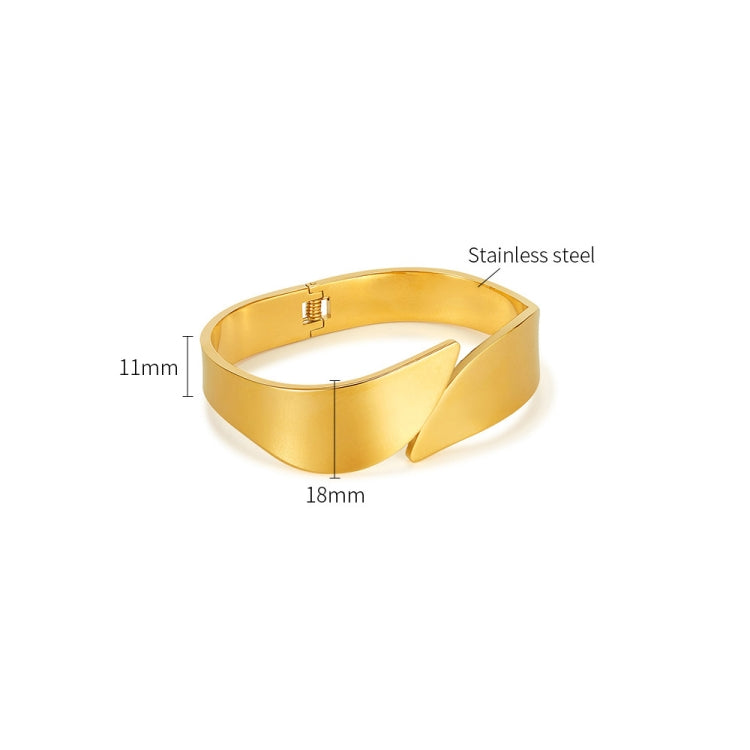 OPK GH1106 Stainless Steel Minimalist Glossy Bracelet - Gold