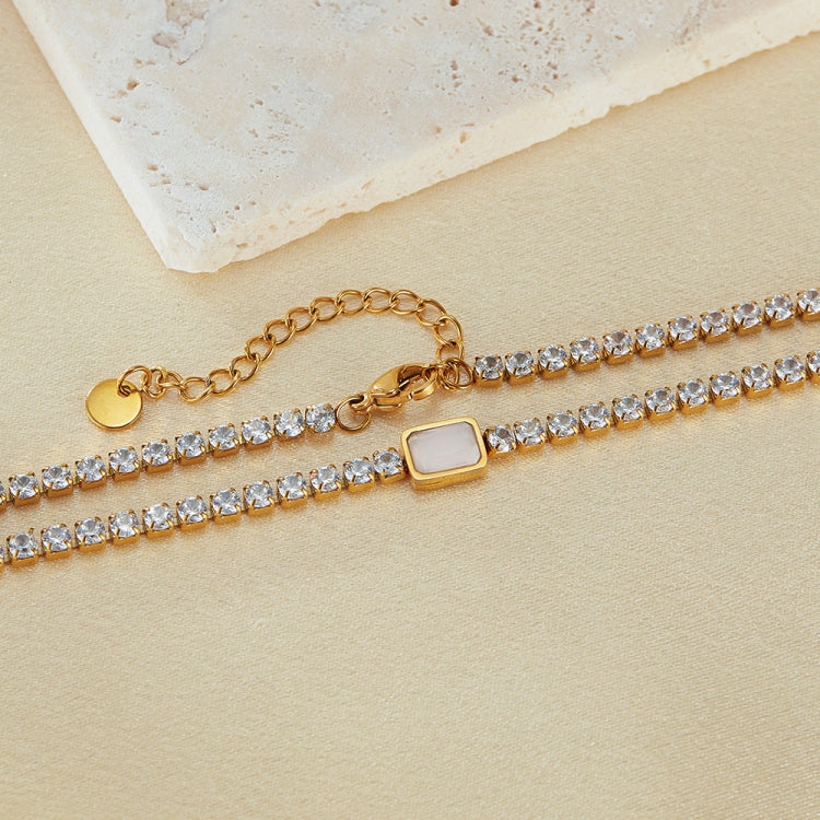 OPK GX2441 Personalized Stainless Steel Necklace With Diamonds - Gold