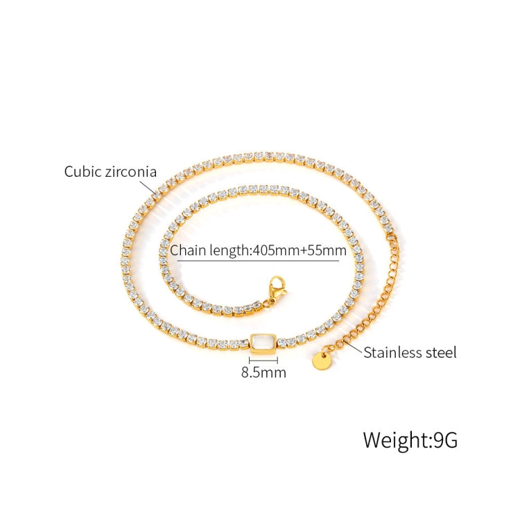 OPK GX2441 Personalized Stainless Steel Necklace With Diamonds - Gold