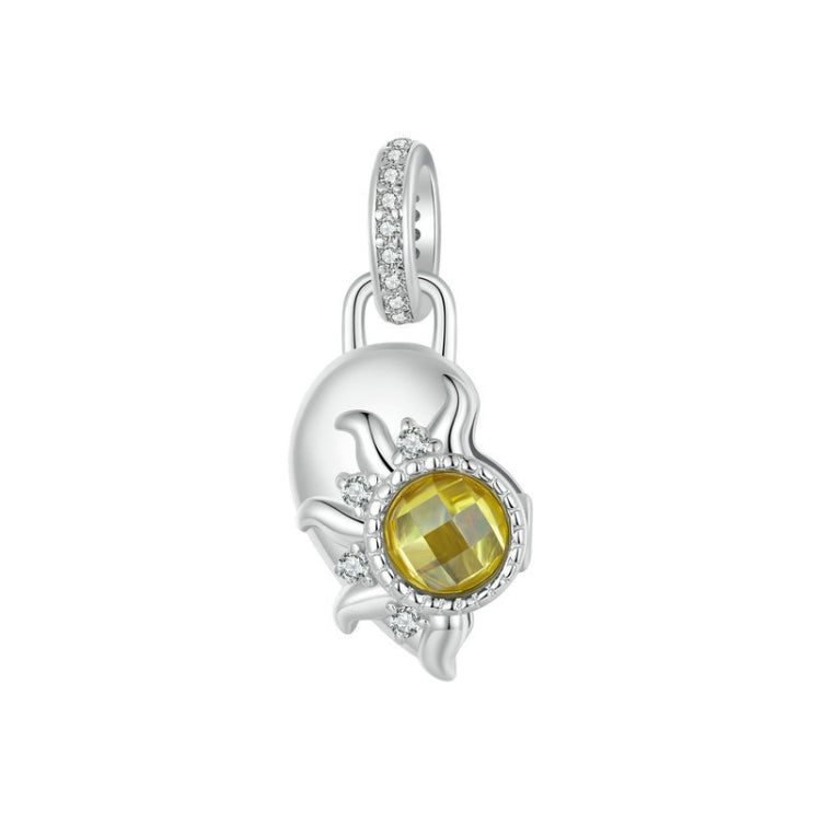S925 Sterling Silver DIY Detachable Sun Moon Heart Pendant - BSC1034