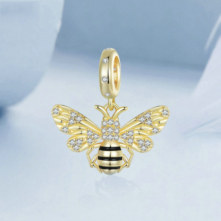 S925 Sterling Silver Gold-Plated Bee DIY Bracelet Pendant - BSC1035