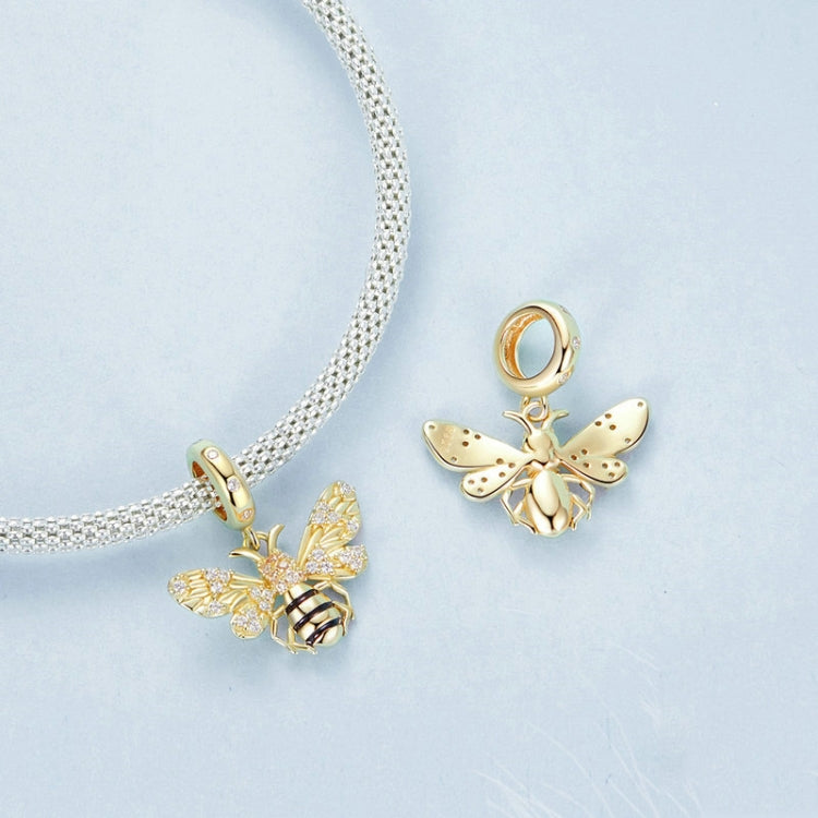 S925 Sterling Silver Gold-Plated Bee DIY Bracelet Pendant - BSC1035