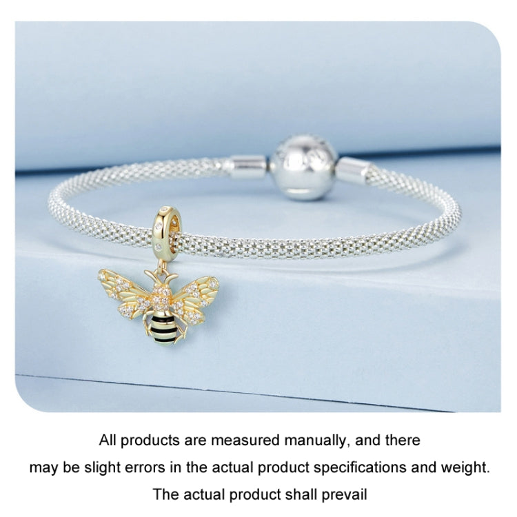 S925 Sterling Silver Gold-Plated Bee DIY Bracelet Pendant - BSC1035
