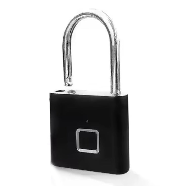 Smart Fingerprint Rechargeable Padlock Waterproof Morse Code Emergency Unlocking - Matte Black