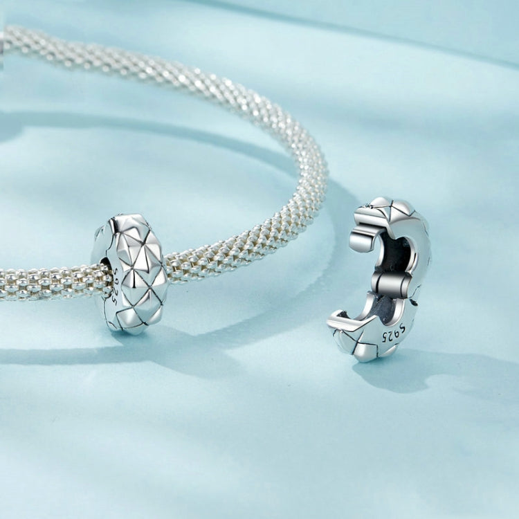 S925 Sterling Silver Diamond Pattern Positioning Clip DIY Bracelet Accessories - SCC2817
