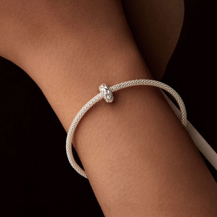 S925 Sterling Silver Diamond Pattern Positioning Clip DIY Bracelet Accessories - SCC2817