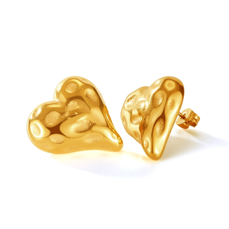 OPK GE937 1pair Stainless Steel Heart Irregular Earrings - Gold
