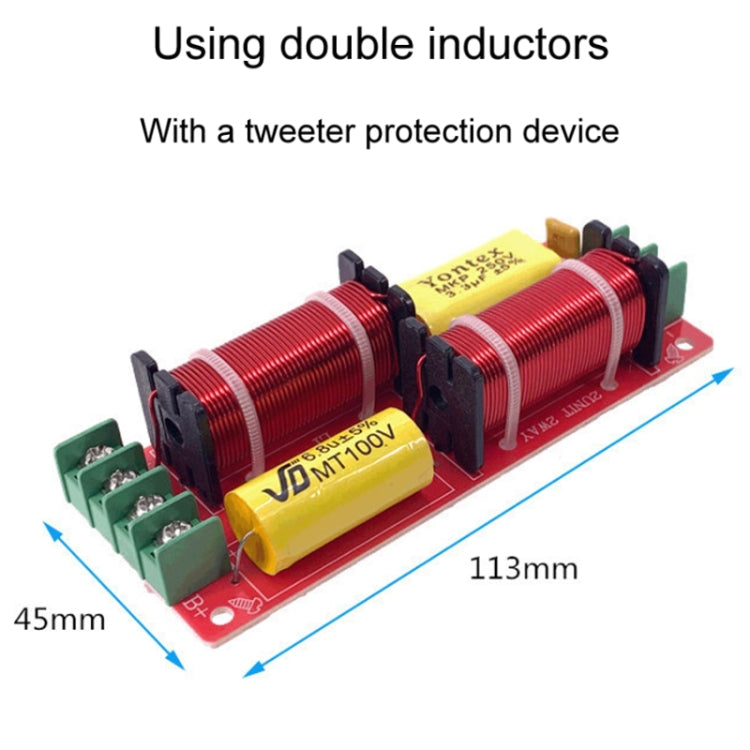 WEAH-2503 High and Low 2-way Speaker Crossover Hi-Fi Home Audio Solderless Divider