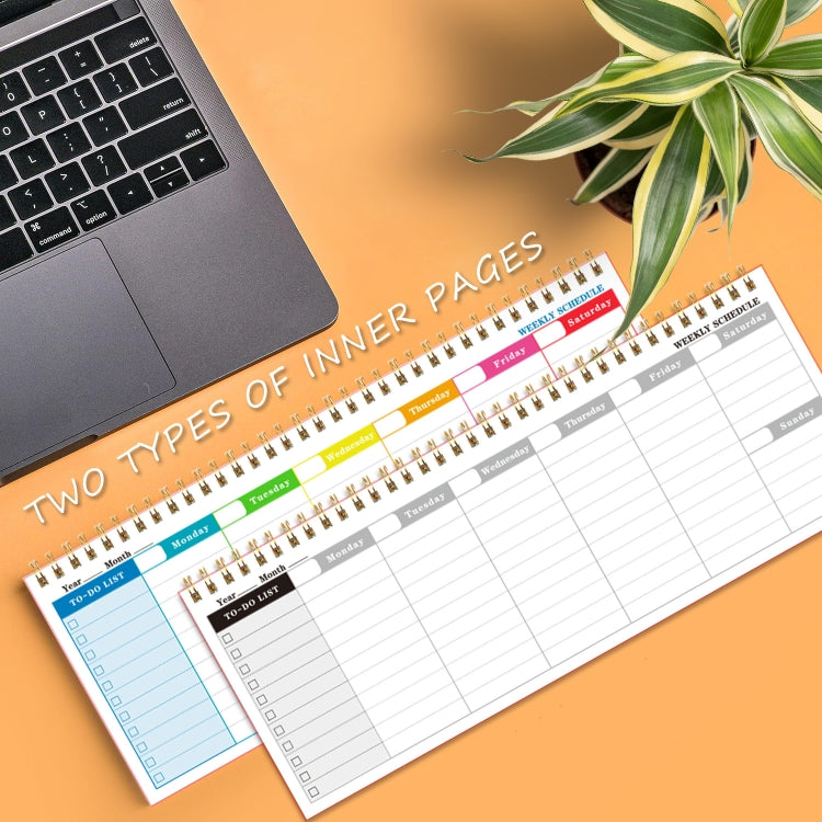 60 Sheets Undated Metal Coil Weekly Planner Notepad Schedule Book To Do List