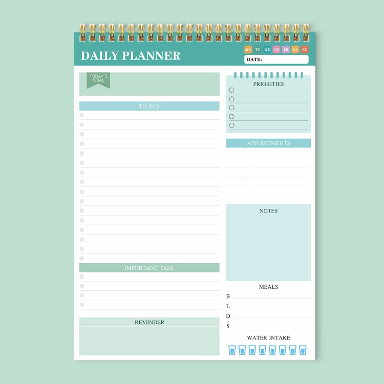 52 Sheets A4 English Daily Planner Coil Notepad Schedule Book To Do List Important Matters