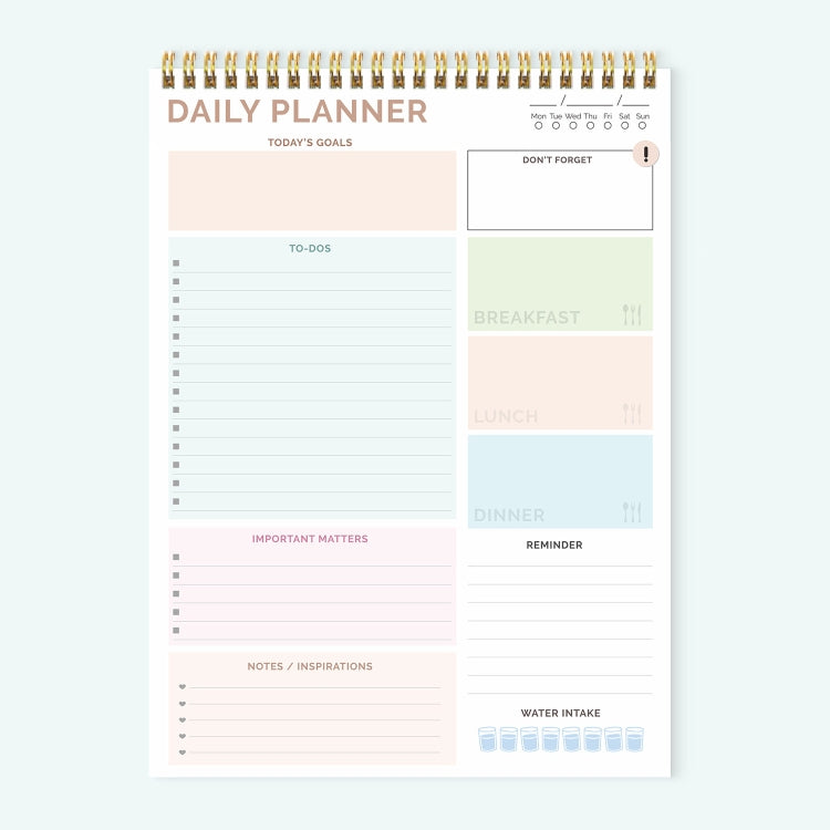 52 Sheets A4 English Daily Planner Coil Notepad Schedule Book To Do List Important Matters