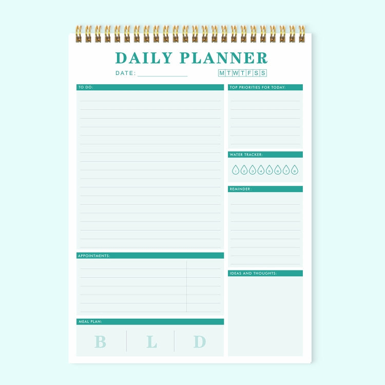 52 Sheets A4 English Daily Planner Coil Notepad Schedule Book To Do List Important Matters