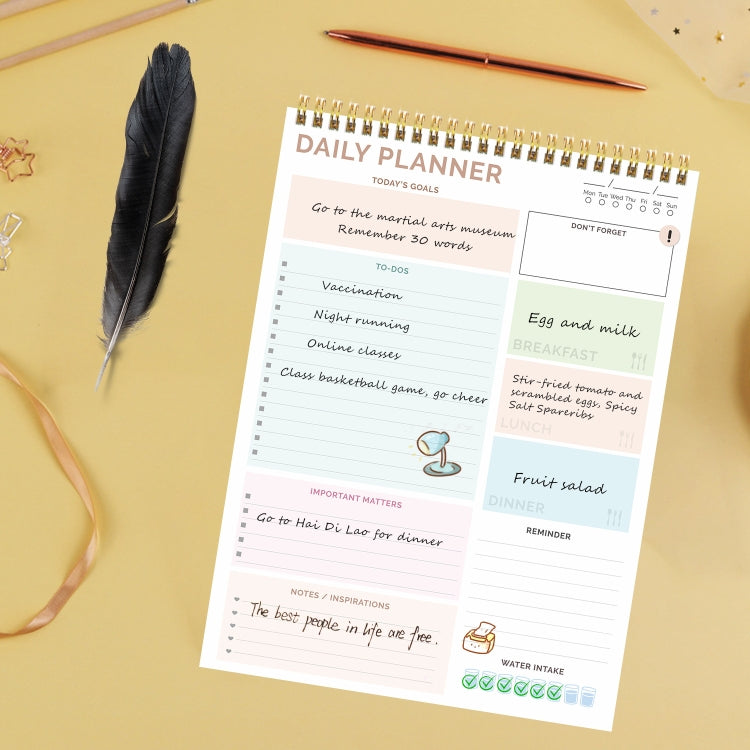 52 Sheets A4 English Daily Planner Coil Notepad Schedule Book To Do List Important Matters