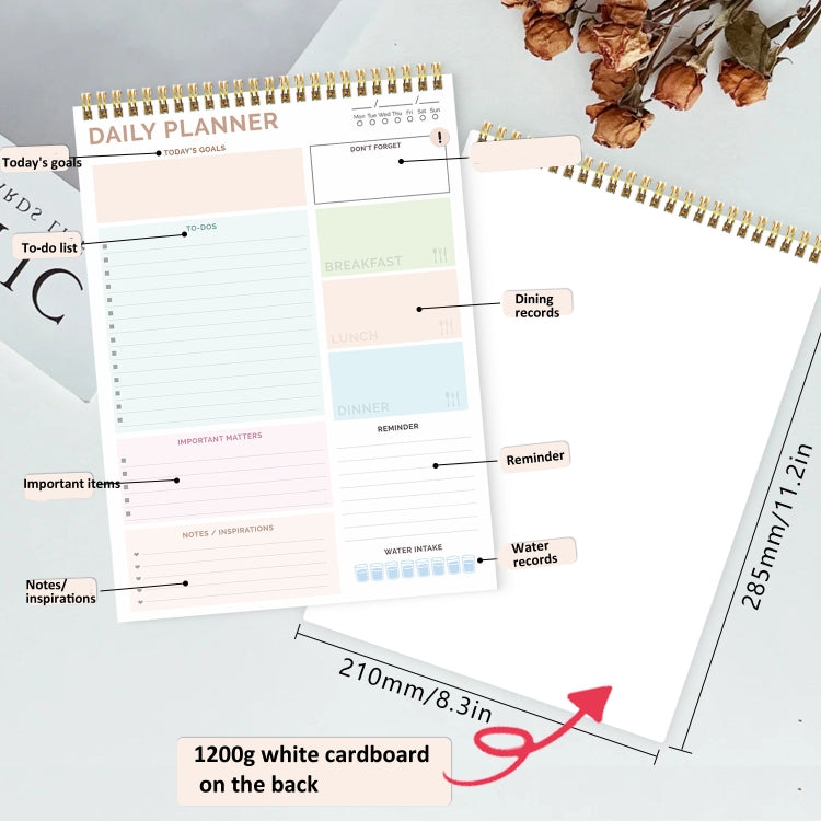 52 Sheets A4 English Daily Planner Coil Notepad Schedule Book To Do List Important Matters