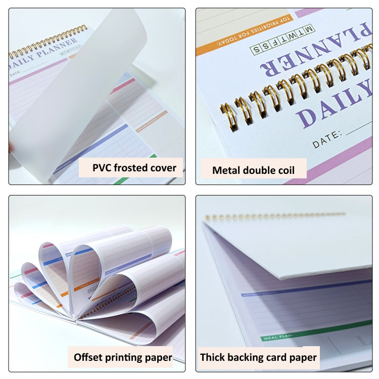 52 Sheets A4 English Daily Planner Coil Notepad Schedule Book To Do List Important Matters