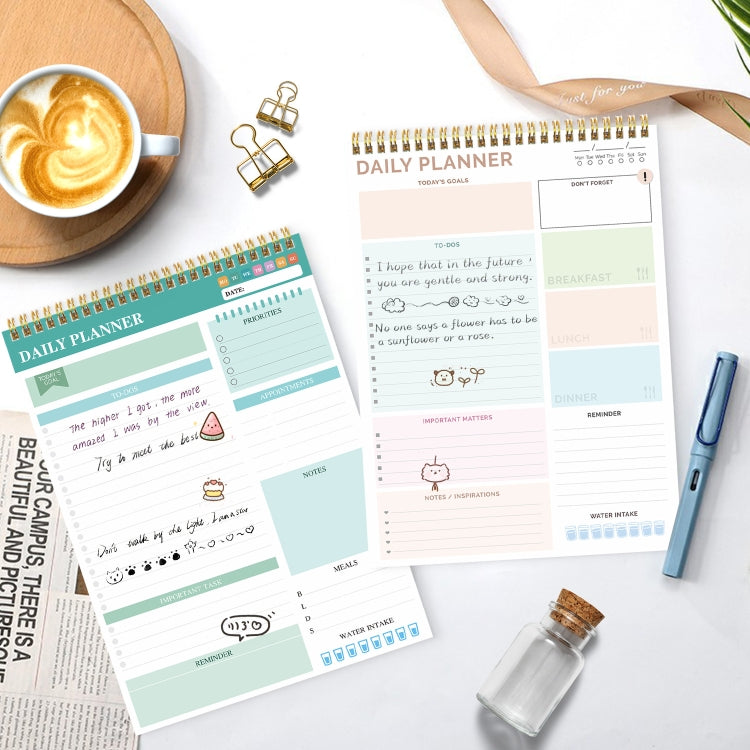 52 Sheets A4 English Daily Planner Coil Notepad Schedule Book To Do List Important Matters