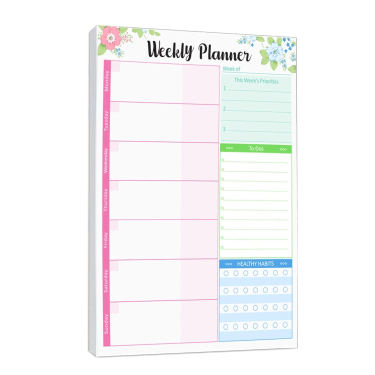 B5 52 Sheets Weekly Planner Tear-away Notepad Schedule Book To Do List Day Priorities