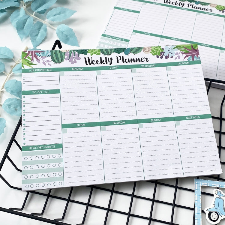 B5 52 Sheets Weekly Planner Tear-away Notepad Schedule Book To Do List Day Priorities